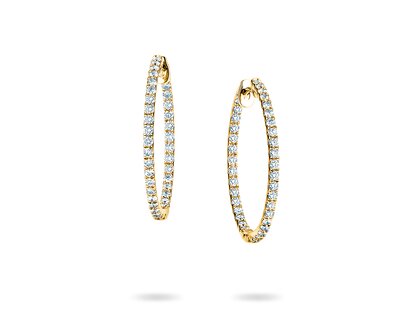 Earrings Diamond Hoops in 9K yellow gold with diamonds 0.72ct G/SI