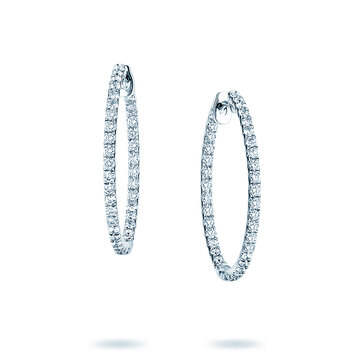 Earrings Diamond Hoops