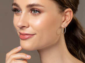 Earrings Diamond Hoops in 14K white gold with diamonds 0.90ct G/SI