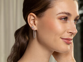 Earrings Diamond Hoops in 14K white gold with diamonds 1.40ct G/SI