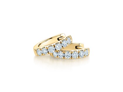 Earring Dusk in 9K yellow gold with diamonds 0.24ct