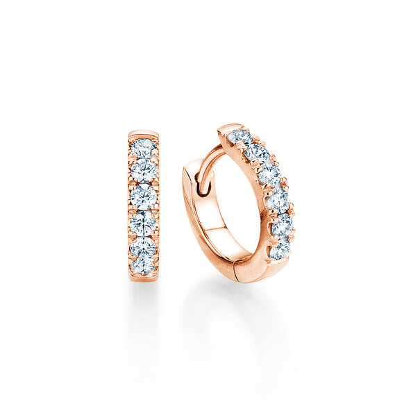 Earrings Dusk in 14K rosé gold with diamonds 0.14ct G/SI