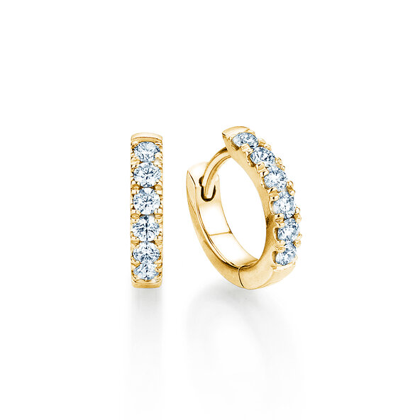 Earring Dusk in 9K yellow gold with diamonds 0.24ct