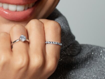 Engagement ring Trinity in 14K white gold polished