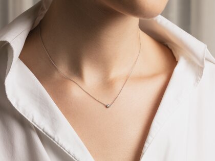 Collier Leon in 14K white gold with diamond 0.08ct G/SI 42cm