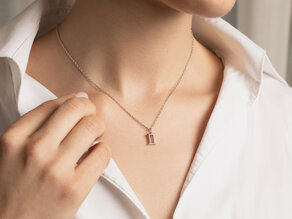 Zodiac sign pendant Gemini in 14K yellow gold, 42cm 1.1mm