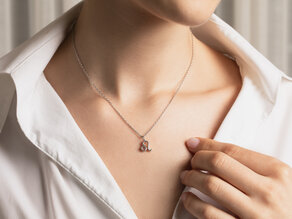 Zodiac sign pendant Leo in 14K rosé gold, 42cm 1.1mm
