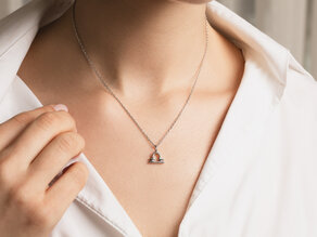 Zodiac sign pendant Libra in silver 925/-, 42cm 1.5mm