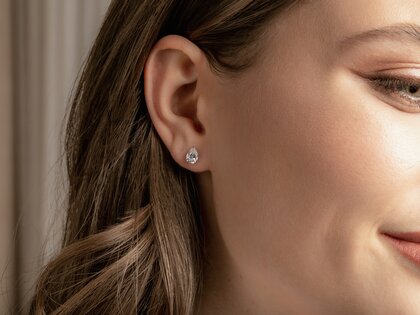 Studs Diamond Drop Lab-grown diamond in silver 925/- with lab-grown diamonds 0.30ct E/VS