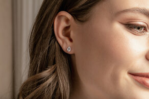 Studs Diamond Drop Lab-grown diamond in silver 925/- with lab-grown diamonds 0.30ct E/VS