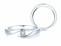 Engagement ring Twist in silver 925/- with diamond 0.15ct G/SI