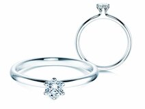 Engagement ring Classic 6 in 14K white gold with diamond 0.25ct G/SI