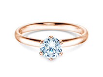 Engagement ring Classic 6 in 14K rosé gold with diamond 0.50ct G/SI