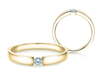 Engagement ring Infinity Petite in 14K yellow gold with diamond 0.09ct