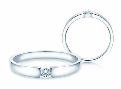 Engagement ring Infinity Petite in 14K white gold with diamond 0.09ct G/SI