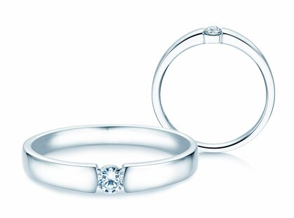 Engagement ring Infinity Petite in 14K white gold with diamond 0.13ct