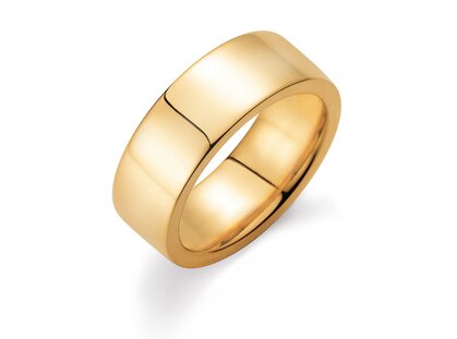Ring for men Modern 8mm in 18K yellow gold polished