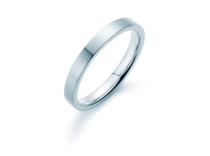 Ring for men Modern 3mm in 18K white gold matt