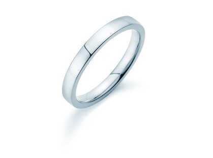 Ring for men Modern 3mm in 18K white gold polished