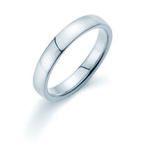 Ring for men Infinity 4mm in 14K white gold polished
