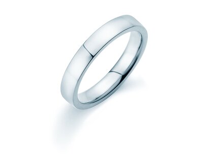 Ring for men Modern 4mm in 18K white gold polished