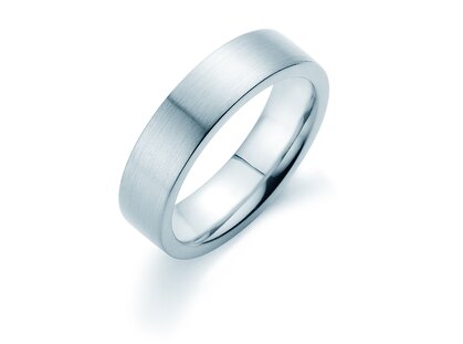 Ring for men Modern 6mm in platinum 950/- matt