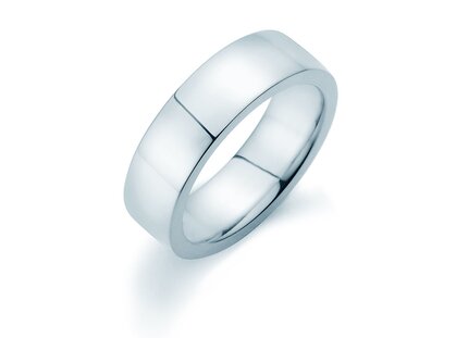 Ring for men Modern 7mm in 18K white gold polished
