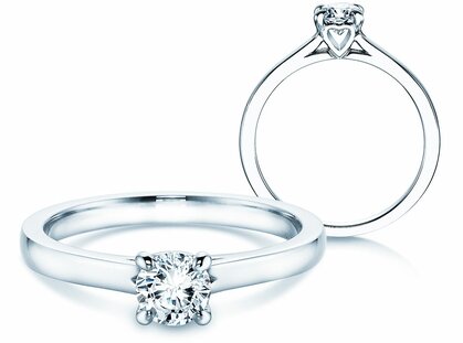 Engagement ring Romance in 14K white gold with diamond 0.50ct