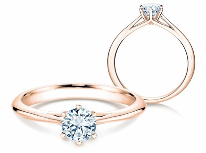 Engagement ring Heaven 6 in 18K rosé gold with diamond 0.50ct G/SI