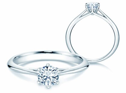 Engagement ring Heaven 6 in 18K white gold with diamond 0.50ct G/VS