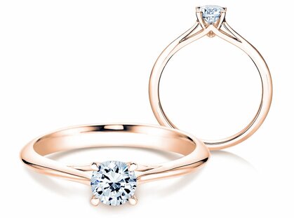 Engagement ring Heaven 4 in 18K rosé gold with diamond 0.50ct G/SI