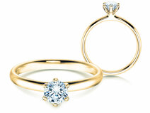 Engagement ring Classic 6 in 18K yellow gold with diamond 0.50ct G/SI