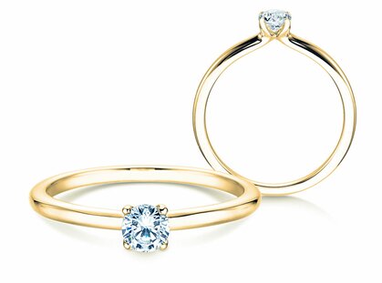 Engagement ring Classic 4 in 14K yellow gold with diamond 0.25ct G/SI