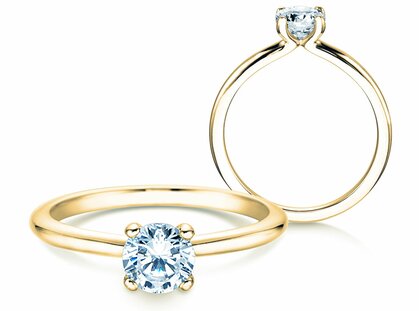 Engagement ring Classic 4 in 18K yellow gold with diamond 0.60ct G/SI