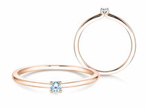 Engagement ring Classic 4 in 14K rosé gold with diamond 0.05ct G/SI