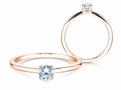 Engagement ring Classic 4 in 18K rosé gold with diamond 0.25ct H/SI