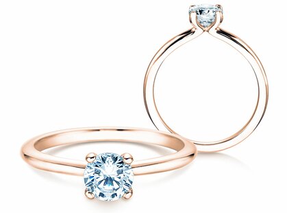 Engagement ring Classic 4 in 14K rosé gold with diamond 0.60ct G/SI