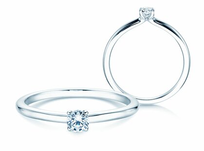 Engagement ring Classic 4 in platinum 950/- with diamond 0.15ct G/SI