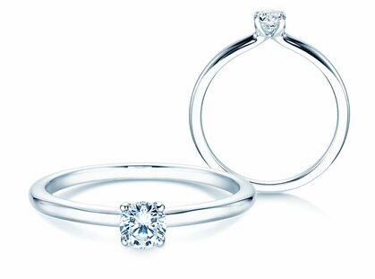 Engagement ring Classic 4 in 18K white gold with diamond 0.25ct G/VS