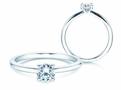 Engagement ring Classic 4 in platinum 950/- with diamond 0.40ct G/SI