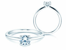 Engagement ring Classic 4 in platinum 950/- with diamond 0.50ct G/SI