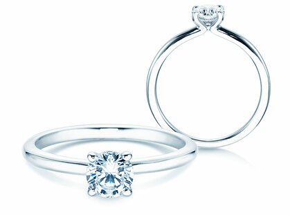 Engagement ring Classic 4 in 18K white gold with diamond 0.50ct G/VS