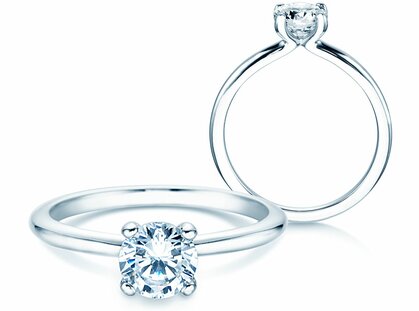 Engagement ring Classic 4 in platinum 950/- with diamond 0.75ct G/SI