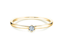 Engagement ring Classic Petite in 14K yellow gold with diamond 0.07ct G/SI