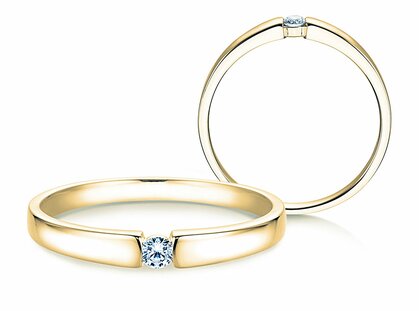 Engagement ring Infinity Petite in 14K yellow gold with diamond 0.06ct