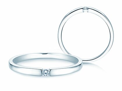 Engagement ring Infinity Petite in 14K white gold with diamond 0.03ct