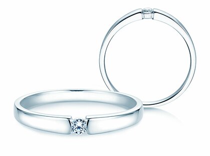 Engagement ring Infinity Petite in 14K white gold with diamond 0.06ct G/SI
