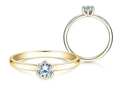 Engagement ring Melody in 18K yellow gold with diamond 0.40ct G/VS