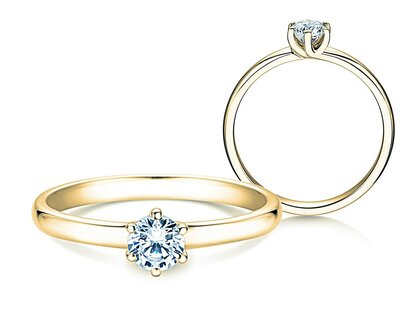Engagement ring Melody in 14K yellow gold with diamond 0.50ct G/SI