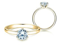 Engagement ring Melody in 18K yellow gold with diamond 1.00ct H/SI